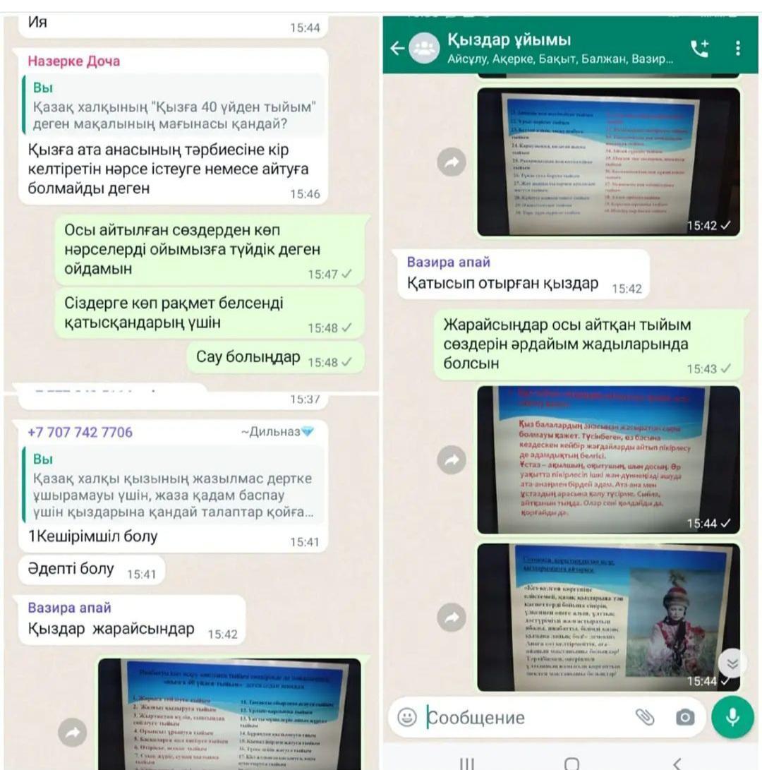 "Қыздарға өнегелі тәрбие беру жолдары" атты тәрбие  сағаты 7- 11 сыныптар